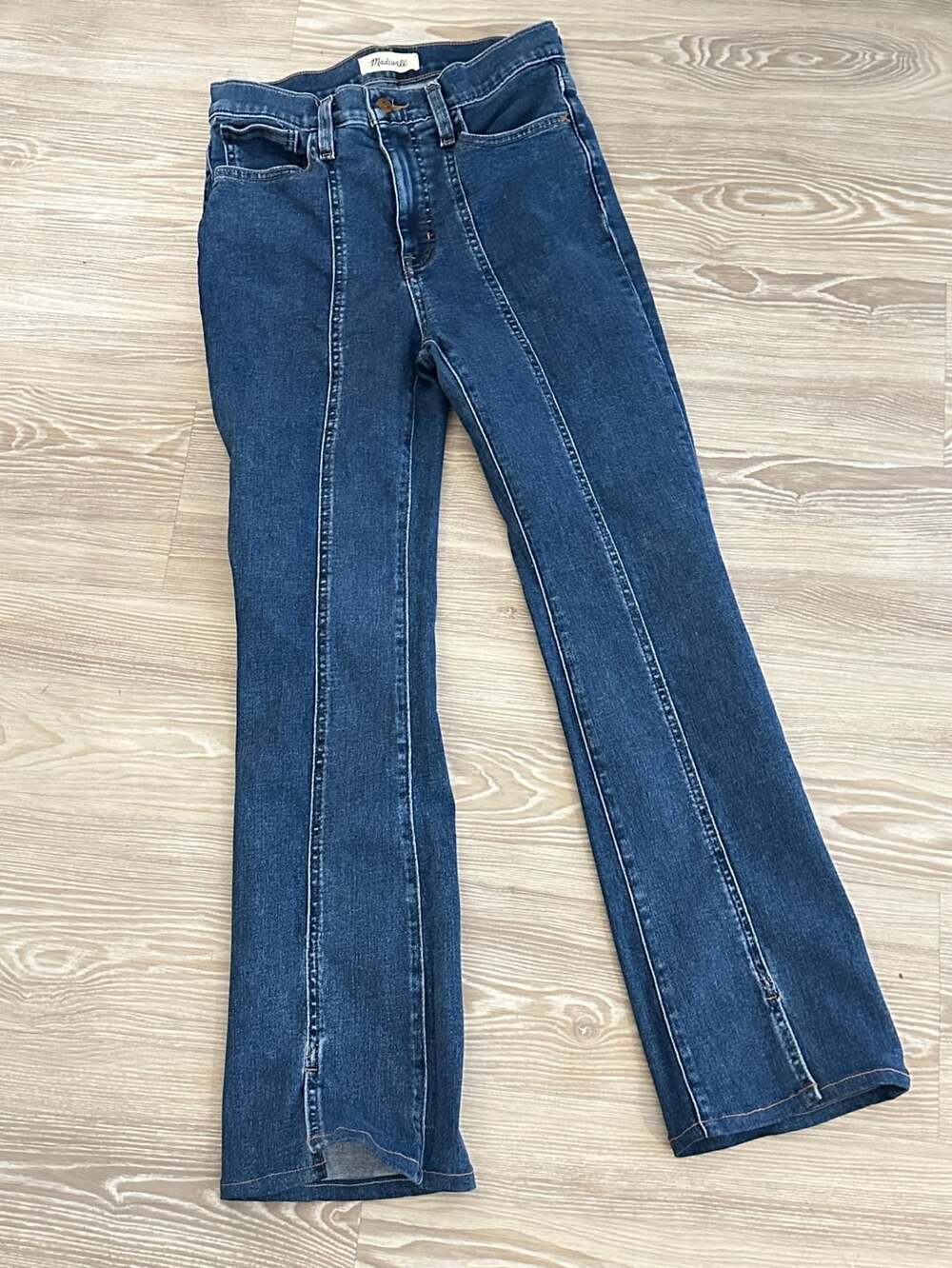 Madewell Roadtripper Skinny Flare Jeans Size 26 Blue Seamed